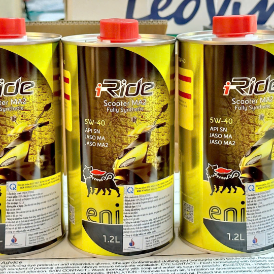 Lon 1.2L] Nhớt Xe Vespa Eni I-Ride Scooter MA2 5W40 Fully Synthetic ( Tổng Hợp Toàn Phần )